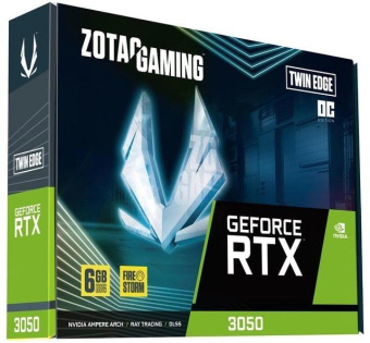 Видеокарта Zotac PCI-E 4.0 RTX 3050 TWIN EDGE OC NVIDIA GeForce RTX 3050 6Gb 96bit GDDR6 1477/14000 HDMIx1 DPx3 HDCP Ret от магазина РЭССИ
