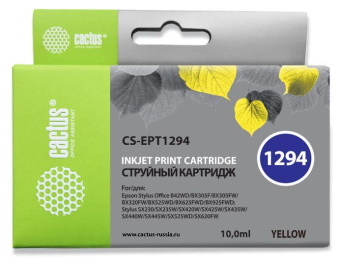 Картридж струйный Cactus CS-EPT1294 T1294 желтый (10мл) для Epson B42/BX305/BX305F/BX320/BX525/BX625/SX420/SX425/SX525/SX623 от магазина РЭССИ