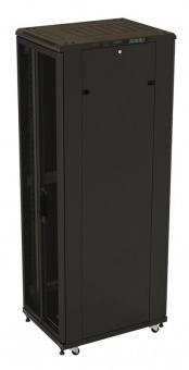 Шкаф коммутационный Hyperline (TTB-4268-DD-RAL9004) напольный 42U 600x800мм пер.дв.перфор. задн.дв.перфор. 2 бок.пан. 800кг черный 710мм 2055мм IP20 сталь от магазина РЭССИ