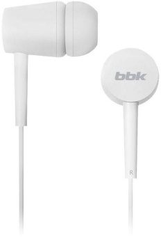 Наушники вкладыши BBK EP-1002S 1.2м белый проводные в ушной раковине (EP-1002S (W)) от магазина РЭССИ