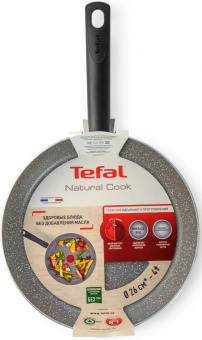 Сковорода Tefal Natural Cook 04211126 круглая 26см ручка несъемная (без крышки) серый (9100046095) от магазина РЭССИ