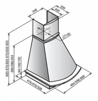 Вытяжка каминная Elikor Ротонда 60П-650-П3Л бежевый/бук светло-коричневый управление: ползунковое (1 мотор) от магазина РЭССИ