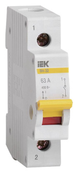 Выключатель IEK MNV10-1-063 ВН-32 1Р 63A 1П 230/400В 1мод белый (упак.:1шт) от магазина РЭССИ