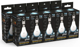 Лампа светодиодная Gauss A60 7Вт цок.:E27 груша 220B 4100K св.свеч.бел.ней. (упак.:1шт) (102402207) от магазина РЭССИ