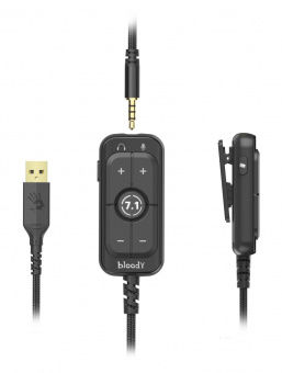 Наушники с микрофоном A4Tech Bloody M590i красный/черный 1м мониторные USB оголовье (M590I SPORTS RED) от магазина РЭССИ