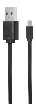 Кабель SunWind USB (m)-micro USB (m) 1м черный плоский от магазина РЭССИ
