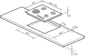 Газовая варочная поверхность Lex GVG 6040-1 IV Light белый антик от магазина РЭССИ