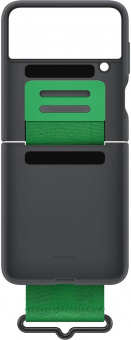 Чехол (клип-кейс) Samsung для Samsung Galaxy Z Flip4 Silicone Cover with Strap Z Flip4 черный (EF-GF721TBEGRU) от магазина РЭССИ
