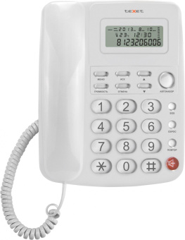 Телефон проводной Texet TX-250 белый от магазина РЭССИ