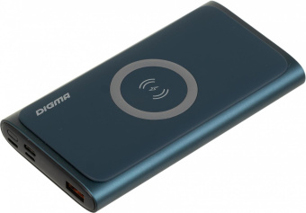 Мобильный аккумулятор Digma DGPQ10G 10000mAh 3A QC PD 20W 1xUSB беспров.зар. синий (DGPQ10G22CBL) от магазина РЭССИ