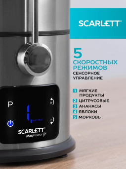 Соковыжималка центробежная Scarlett SC-JE50S62 1600Вт рез.сок.:1000мл. серебристый/черный от магазина РЭССИ