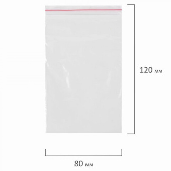 Пакеты с замком/зиплок-гриппер BRAUBERG 100 шт 80х120 мм ПВД толщина 35 микрон 606209 от магазина РЭССИ