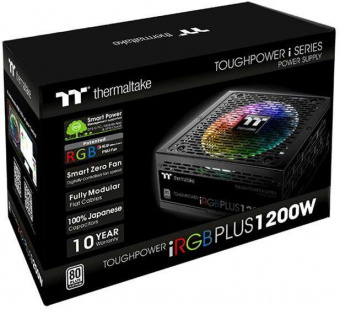 Блок питания Thermaltake ATX 1200W Toughpower iRGB Plus 80+ platinum (24+4+4pin) APFC 140mm fan color LED 12xSATA Cab Manag RTL от магазина РЭССИ