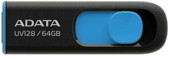 Флеш Диск A-Data 64Gb DashDrive UV128 AUV128-64G-RBE USB3.0 черный/синий от магазина РЭССИ