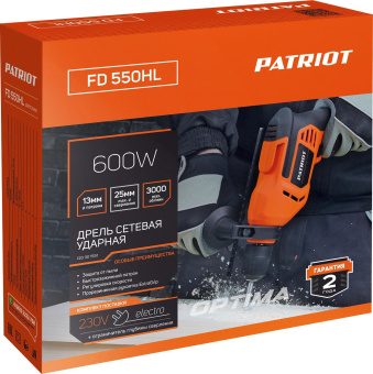 Дрель ударная Patriot FD 550HL 600Вт патрон:быстрозажимной реверс (120301551) от магазина РЭССИ
