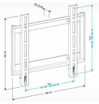 Кронштейн для телевизора Holder LCD-F2608 черный 22"-47" макс.40кг настенный фиксированный от магазина РЭССИ