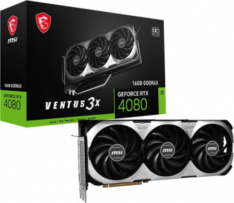 Видеокарта MSI PCI-E 4.0 RTX 4080 16GB VENTUS 3X OC NVIDIA GeForce RTX 4080 16384Mb 256 GDDR6X 2535/22400 HDMIx1 DPx3 HDCP Ret от магазина РЭССИ