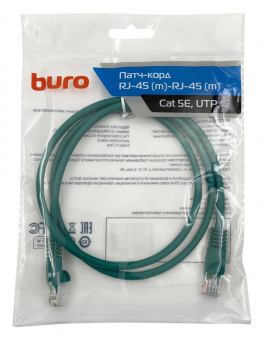 Патч-корд Buro UTP 4 пары cat5E CCA molded 1м зеленый RJ-45 (m)-RJ-45 (m) от магазина РЭССИ