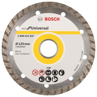 Диск алмазный Bosch ECO Univ.Turbo (2608615037) d=125мм d(посад.)=22.23мм (угловые шлифмашины) от магазина РЭССИ