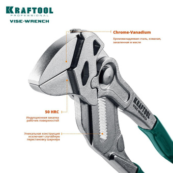 Переставные клещи-гаечный ключ Kraftool Vise-Wrench 22065 от магазина РЭССИ