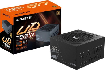 Блок питания Gigabyte ATX 750W GP-UD750GM PG5 80+ gold (20+4pin) APFC 120mm fan 8xSATA Cab Manag RTL от магазина РЭССИ