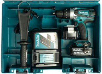 Дрель-шуруповерт Makita DHP458RFE аккум. патрон:быстрозажимной (кейс в комплекте) от магазина РЭССИ