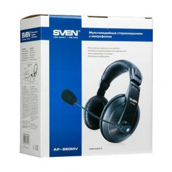 Наушники с микрофоном Sven AP-860MV черный 2м мониторные оголовье (SV-0410860) от магазина РЭССИ