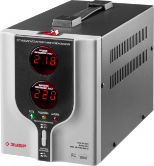 Стабилизатор напряжения Зубр АС 1000 1кВА однофазный серый (59375-1) от магазина РЭССИ