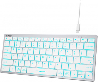 Клавиатура A4Tech Fstyler FX61 белый USB slim LED (FX61 WHITE) от магазина РЭССИ