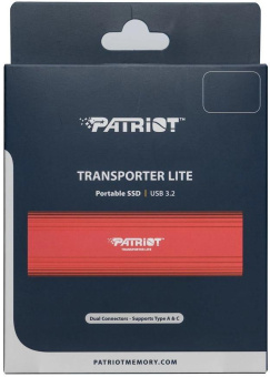 Накопитель SSD Patriot USB-C 512GB PTPL512GPEC Lite Transporter 2.5" красный от магазина РЭССИ