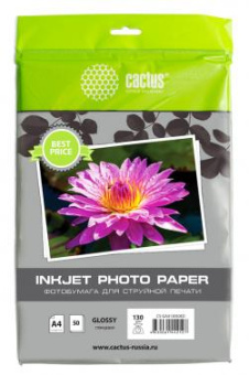 Фотобумага Cactus CS-GA413050ED A4/130г/м2/50л./белый глянцевое для струйной печати от магазина РЭССИ