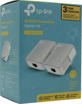 Сетевой адаптер Powerline TP-Link TL-PA4010 KIT AV600 Fast Ethernet от магазина РЭССИ