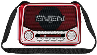 Радиоприемник портативный Sven SRP-525 красный USB SD/microSD от магазина РЭССИ
