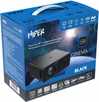 Проектор Hiper Cinema B5 BLACK LCD 6000Lm 2000:1 ресурс лампы:50000часов 2xUSB typeA 1xHDMI 1кг от магазина РЭССИ