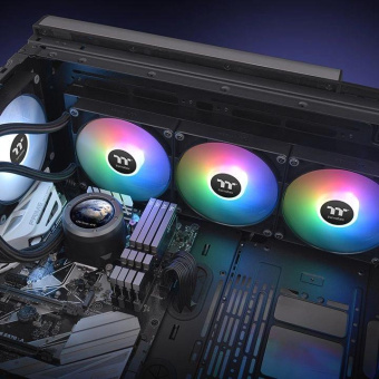 Система водяного охлаждения Thermaltake TH420 V2 Ultra ARGB Soc-AM5/AM4/1151/1200/1700 черный 4-pin 34.7dB Al+Cu LCD Ret (CL-W386-PL14SW-A) от магазина РЭССИ