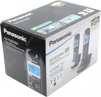 Р/Телефон Dect Panasonic KX-TG2512RU2 титан (труб. в компл.:2шт) АОН от магазина РЭССИ