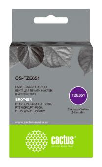 Картридж ленточный Cactus CS-TZE651 TZe-651 черный для Brother 1010/1280/1280VP/2700VP от магазина РЭССИ