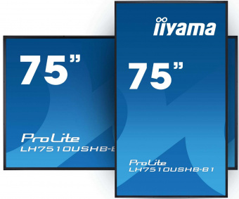 Панель Iiyama 75" LH7510USHB-B1 черный IPS LED 16:9 DVI HDMI M/M матовая 3000cd 178гр/178гр 3840x2160 D-Sub DisplayPort Ultra HD 76кг от магазина РЭССИ