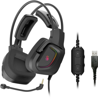 Наушники с микрофоном A4Tech Bloody G575 Pro серый 2м мониторные USB оголовье (G575 PRO) от магазина РЭССИ