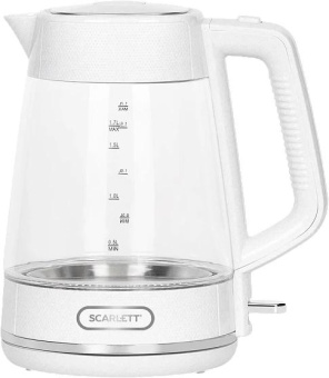 Чайник электрический Scarlett SC-EK27G104 1.7л. 2200Вт белый корпус: стекло/пластик от магазина РЭССИ