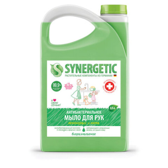 Жидкое антибактериальное мыло SYNERGETIC Лемонграсс и мята 3.5 л 105201 от магазина РЭССИ