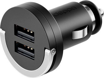 Автомобильное зар./устр. Deppa 10W 2.1A+1A 2xUSB универсальное черный (11204) от магазина РЭССИ