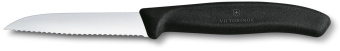 Нож кухонный Victorinox Swiss Classic (6.7433) стальной для овощей лезв.80мм серрейт. заточка черный от магазина РЭССИ