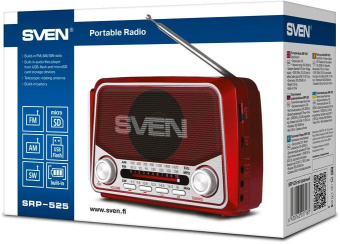 Радиоприемник портативный Sven SRP-525 красный USB SD/microSD от магазина РЭССИ