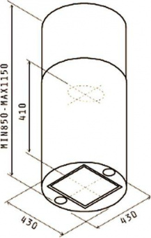 Вытяжка каминная Jet Air Pipe Island BL/A/43 черный управление: кнопочное (1 мотор) от магазина РЭССИ