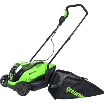 Аккумуляторная газонокосилка GreenWorks 24V 33 см бесщеточная без АКБ и ЗУ 2516107 от магазина РЭССИ