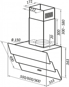 Вытяжка каминная Maunfeld Cascada Push 60 черный управление: кнопочное (1 мотор) от магазина РЭССИ