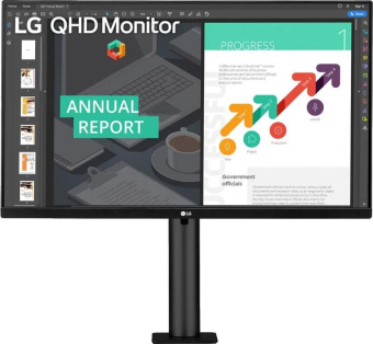 Монитор LG 27" 27QN880-B черный IPS LED 16:9 HDMI M/M матовая HAS Piv 350cd 178гр/178гр 2560x1440 75Hz DP 2K USB 8.65кг от магазина РЭССИ