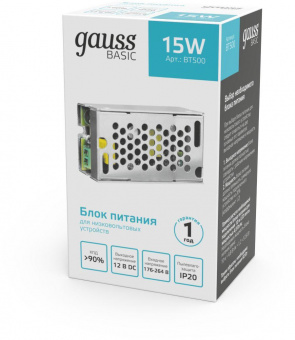 Блок питания Gauss Basic для лен.светод. серый (BT500) от магазина РЭССИ
