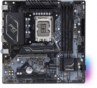 Материнская плата Asrock H670M PRO RS Soc-1700 Intel H670 4xDDR4 mATX AC`97 8ch(7.1) GbLAN RAID+VGA+HDMI+DP от магазина РЭССИ